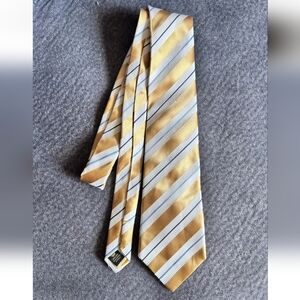 COUNTESS MARA MENS TIE Gold Blue Strip